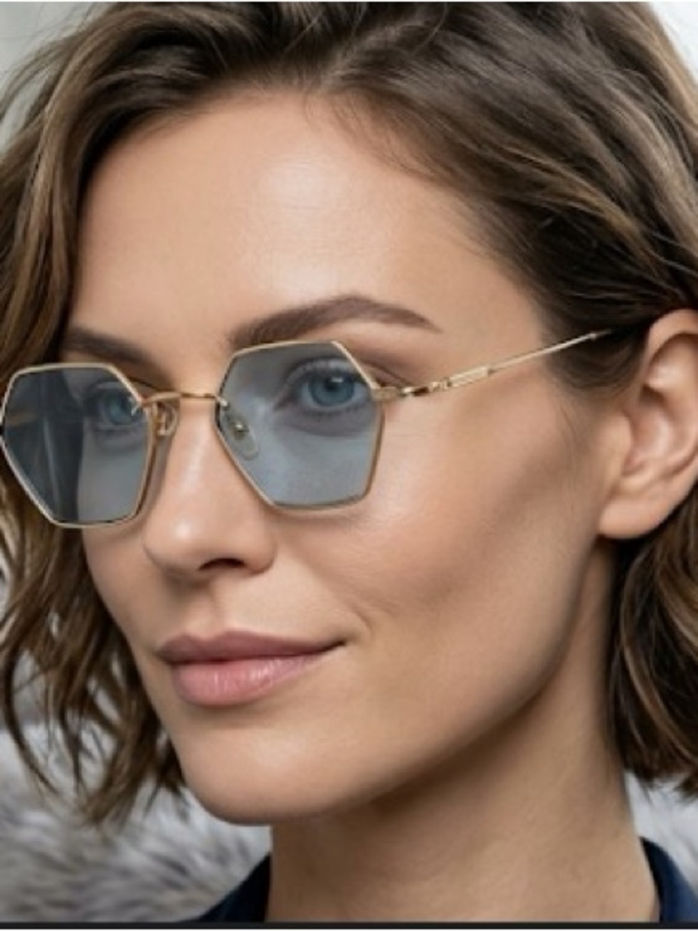 NWT FRONT Brand Gold Geometric Sunglasses